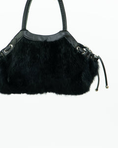 Vintage x Black Fur Purse