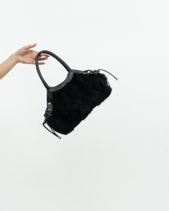 Vintage x Black Fur Purse