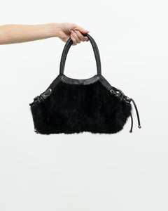 Vintage x Black Fur Purse