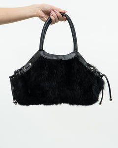 Vintage x Black Fur Purse