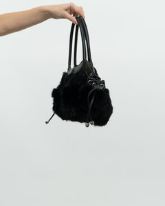 Vintage x Black Fur Purse