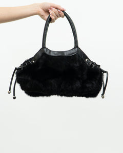 Vintage x Black Fur Purse