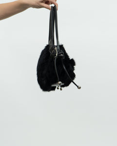 Vintage x Black Fur Purse