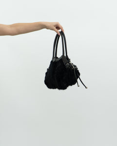 Vintage x Black Fur Purse