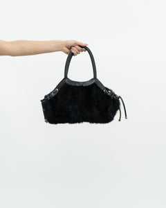 Vintage x Black Fur Purse