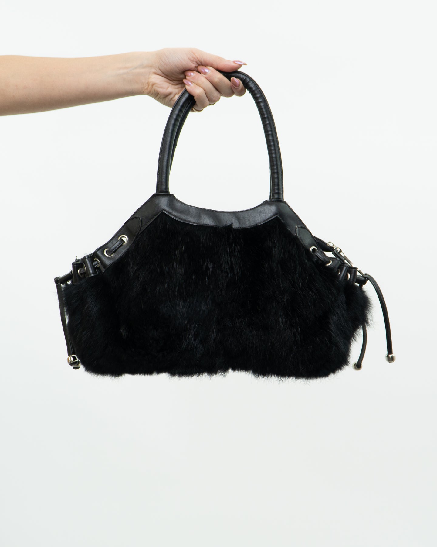 Vintage x Black Fur Purse