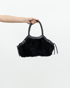 Vintage x Black Fur Purse