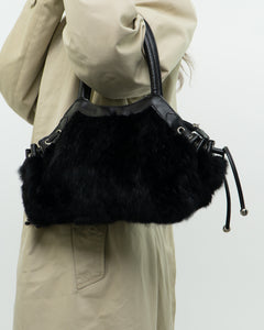 Vintage x Black Fur Purse