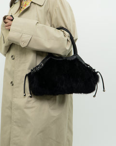 Vintage x Black Fur Purse