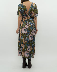 Modern x Green Floral Satin Jumpsuit (XS, S)