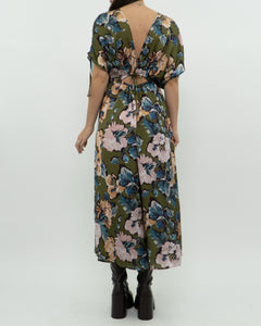 Modern x Green Floral Satin Jumpsuit (XS, S)