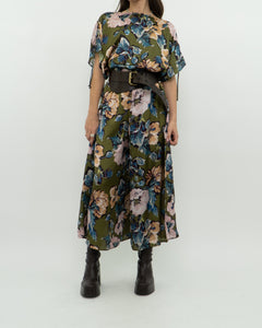 Modern x Green Floral Satin Jumpsuit (XS, S)