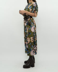 Modern x Green Floral Satin Jumpsuit (XS, S)