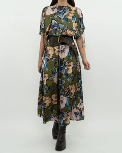 Modern x Green Floral Satin Jumpsuit (XS, S)