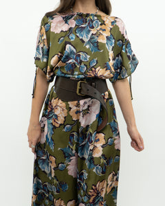 Modern x Green Floral Satin Jumpsuit (XS, S)