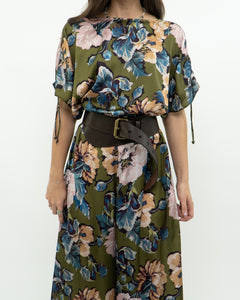 Modern x Green Floral Satin Jumpsuit (XS, S)