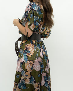 Modern x Green Floral Satin Jumpsuit (XS, S)