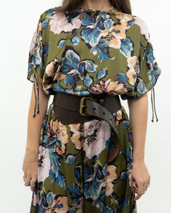 Modern x Green Floral Satin Jumpsuit (XS, S)