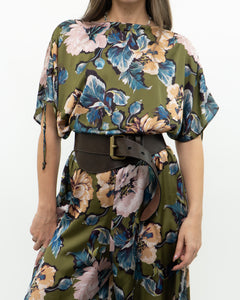 Modern x Green Floral Satin Jumpsuit (XS, S)