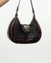 Load image into Gallery viewer, Vintage x Black, Burgundy Woven Leather Purse