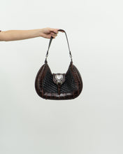 Load image into Gallery viewer, Vintage x Black, Burgundy Woven Leather Purse