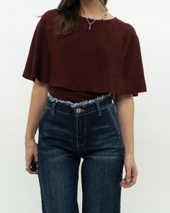 PRADA x Burgundy Fine Knit Silk Blend Top (XS, S)