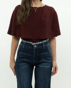 PRADA x Burgundy Fine Knit Silk Blend Top (XS, S)