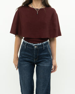 PRADA x Burgundy Fine Knit Silk Blend Top (XS, S)