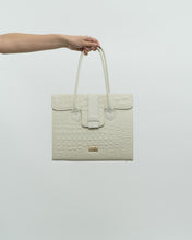 Load image into Gallery viewer, Deadstock x RAFFINATO ITALY White Croc Skin Leather Bag