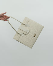 Load image into Gallery viewer, Deadstock x RAFFINATO ITALY White Croc Skin Leather Bag