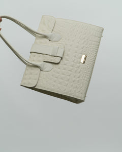 Deadstock x RAFFINATO ITALY White Croc Skin Leather Bag