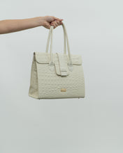 Load image into Gallery viewer, Deadstock x RAFFINATO ITALY White Croc Skin Leather Bag