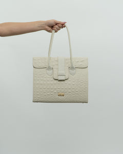 Deadstock x RAFFINATO ITALY White Croc Skin Leather Bag