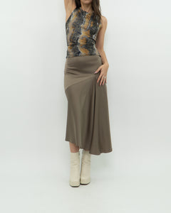 Modern x Satin Olive Skirt (XS)