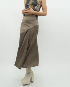 Modern x Satin Olive Skirt (XS)