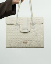 Load image into Gallery viewer, Deadstock x RAFFINATO ITALY White Croc Skin Leather Bag