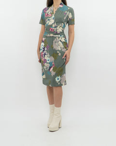 ETRO ITALY x Green Floral Dress (S)