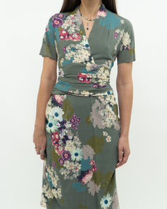 ETRO ITALY x Green Floral Dress (S)