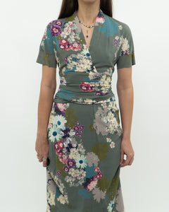 ETRO ITALY x Green Floral Dress (S)