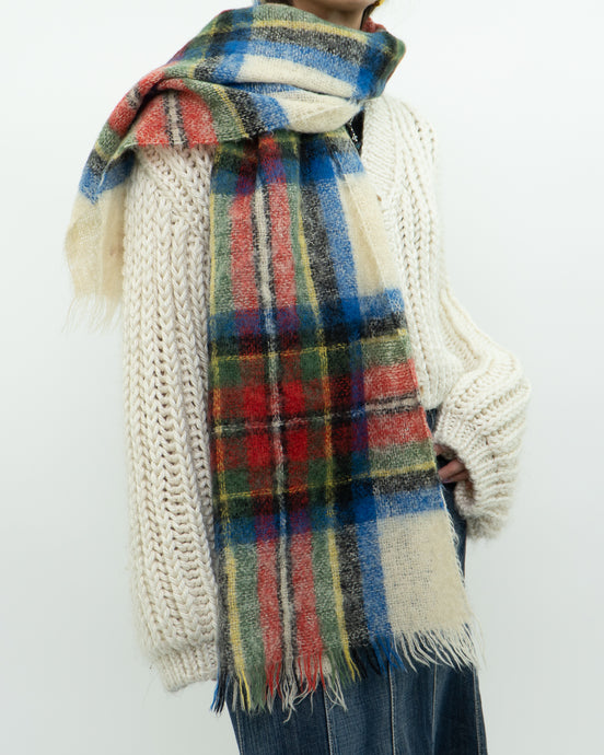 Vintage x ST MICHAEL Mohair Plaid Scarf