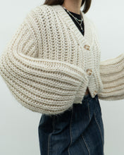 Load image into Gallery viewer, Handknit x Baggy Cream Cropped Chunky Cardigan (XS-L)