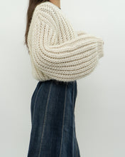 Load image into Gallery viewer, Handknit x Baggy Cream Cropped Chunky Cardigan (XS-L)