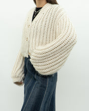 Load image into Gallery viewer, Handknit x Baggy Cream Cropped Chunky Cardigan (XS-L)