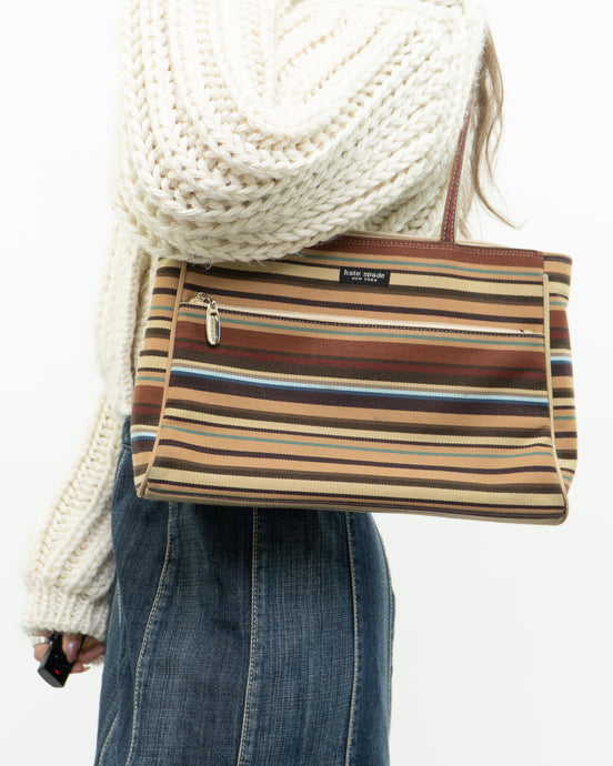 Vintage x KATE SPADE Striped Canvas Bag