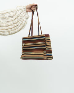 Vintage x KATE SPADE Striped Canvas Bag