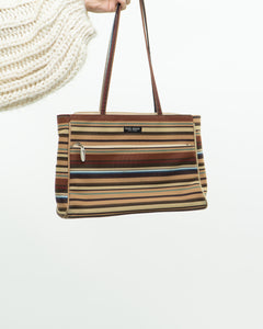 Vintage x KATE SPADE Striped Canvas Bag