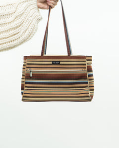 Vintage x KATE SPADE Striped Canvas Bag