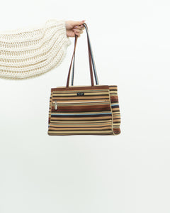 Vintage x KATE SPADE Striped Canvas Bag