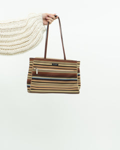 Vintage x KATE SPADE Striped Canvas Bag