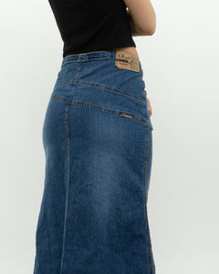 Vintage x Long Panelled Denim Skirt (L)